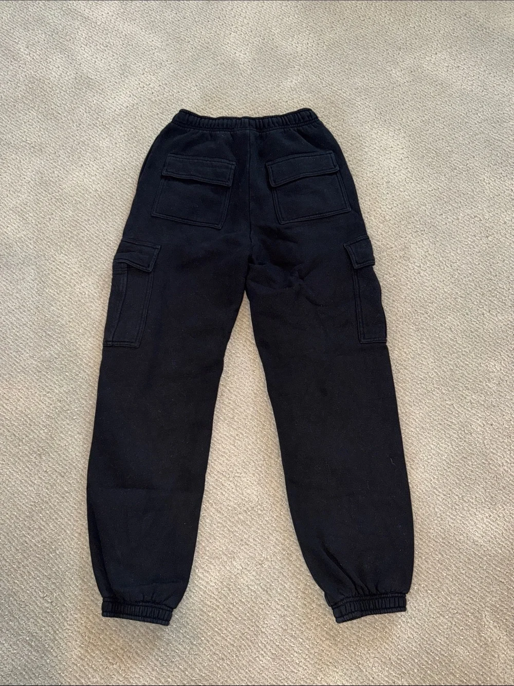 Aritzia Black Cargo Sweatpants with Cuffed Ankles